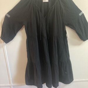 Sonoma Black Tiered Gauze Peasant Dress